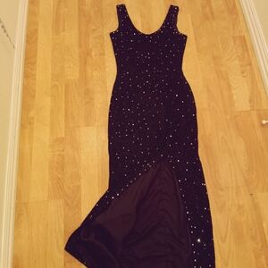 Scala  100% Silk Evening Dress-Starry Beaded -Elegat Formal Gown  Maxi Dress
